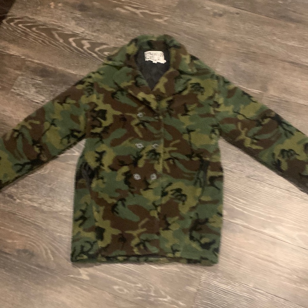 Pam & Gela Sherpa Camo Pea Coat P/S